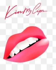 Lip Print Png - Kissy Lips With Teeth Clipart,Lip Print Png