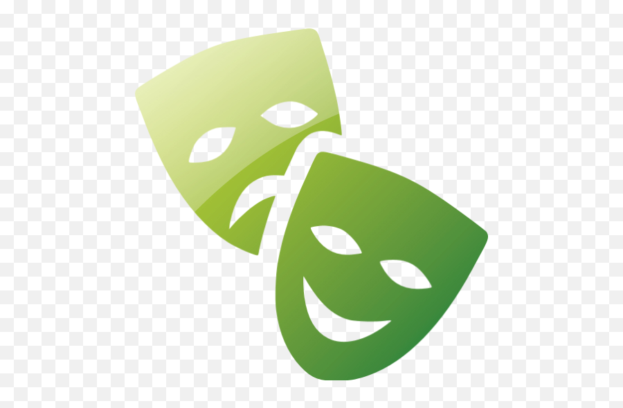 Web 2 Green Theatre Masks Icon - Theatre Masks Png,Theater Masks Png