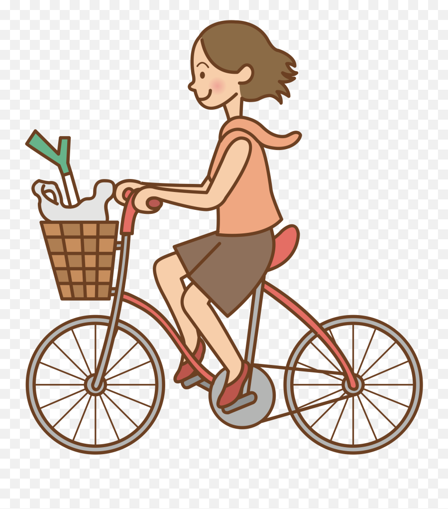 Clipart Transparent Library Woman Bicycle Big Image - Riding Ride A Bike Clipart Png,Bike Transparent