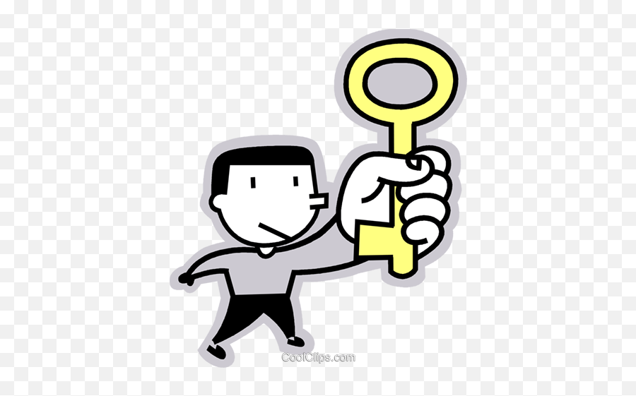 Man Holding A Key Royalty Free Vector - Man Holding Key Clipart Png,Key Clipart Png