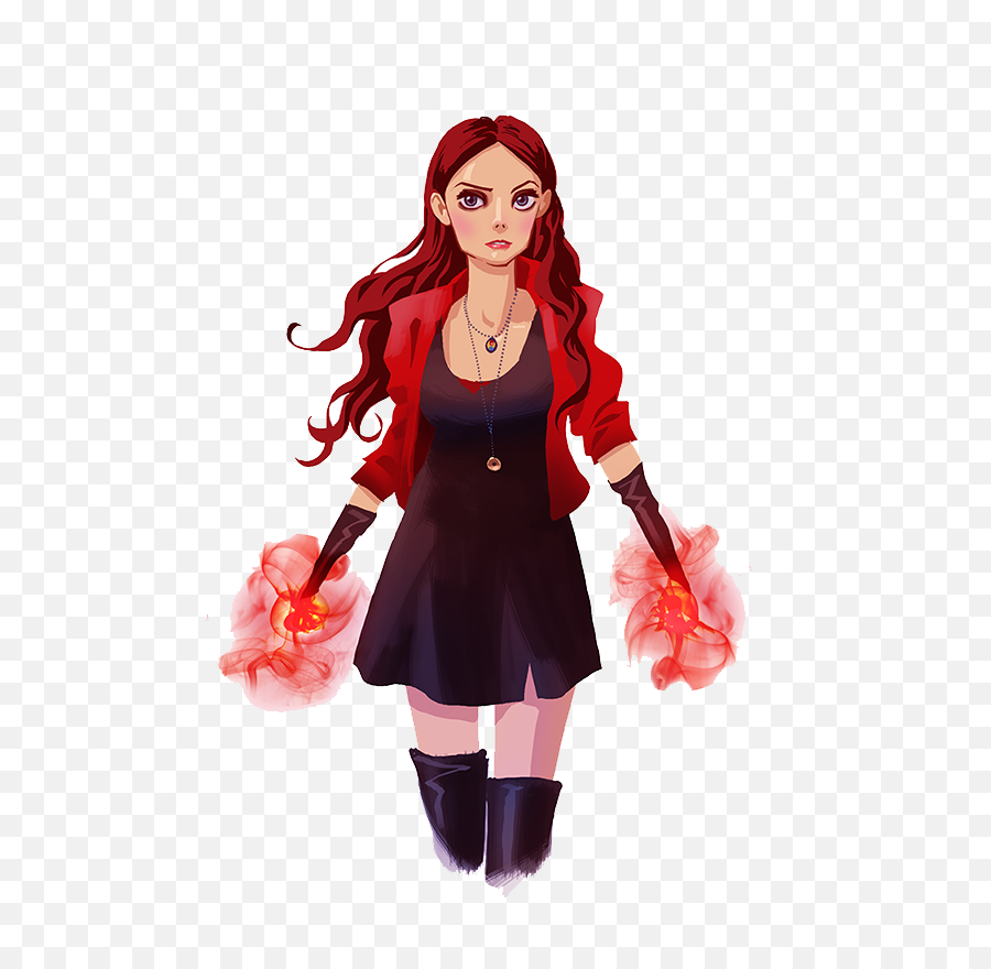 Download Hd Scarlet Witch Png - Cute Scarlet Witch Drawing,Scarlet Witch Transparent