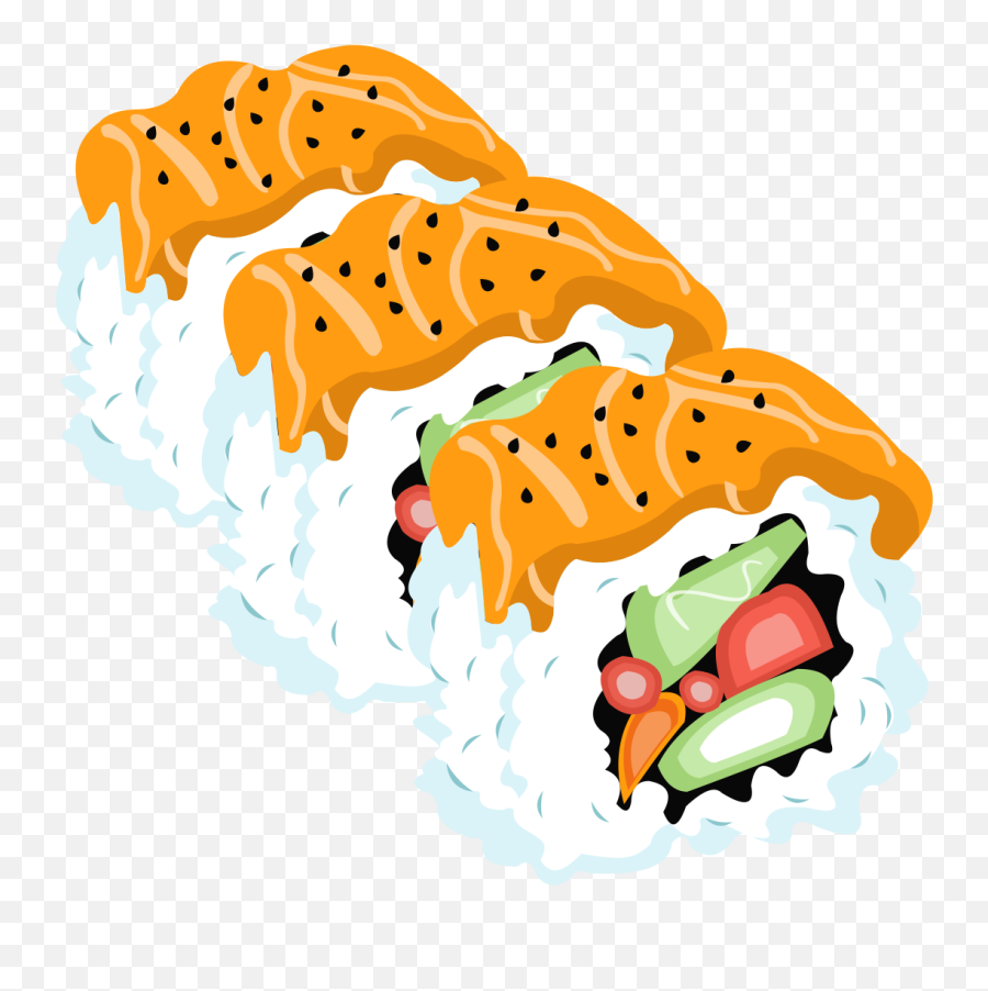 Sushi Png - Food Element Design Cartoon Raw Meat Png And Cartoon Sushi Png,Sushi Png