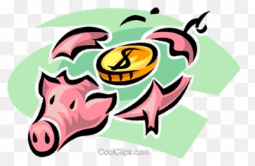 Broken Piggy Bank Royalty Free Vector Clip Art Illustration - Illustration Png,Piggy Bank Transparent Background