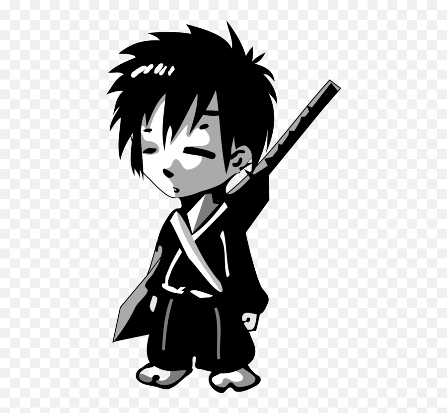 Artsilhouetteblack Hair Png Clipart - Royalty Free Svg Png Japanese Cartoon Samurai,Anime Hair Png