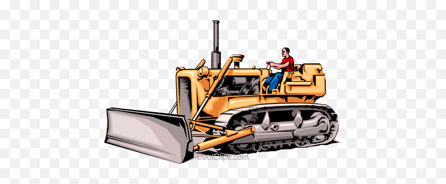 Man Driving Bulldozer Royalty Free Vector Clip Art - Clip Art Png,Bulldozer Png