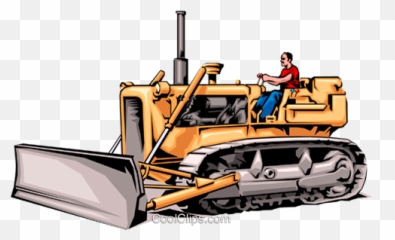 Man Driving Bulldozer Royalty Free Vector Clip Art - Clip Art Png,Bulldozer Png