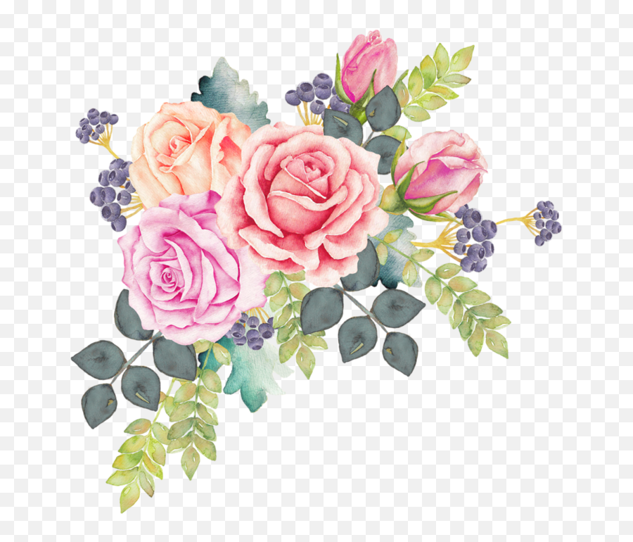 Assorted Color Flowers Illustration Watercolour - Flower Watercolor Pastel Png,Watercolor Flowers Transparent Background