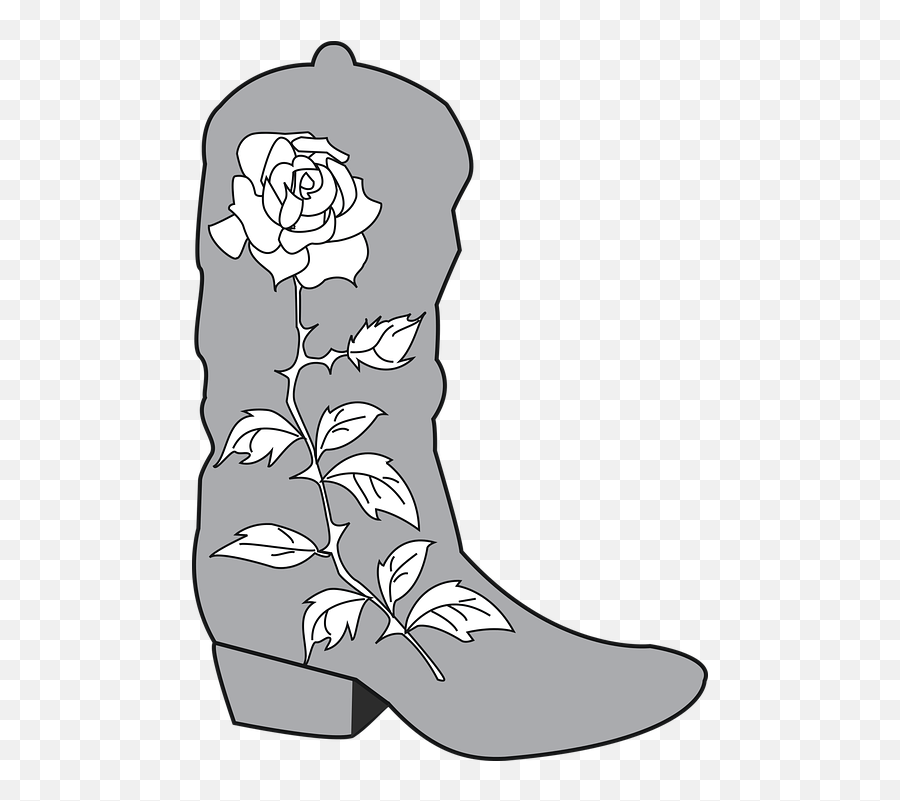 Cowboy Boot Rose - Cowboy Boots Drawing Png,Cowboy Boot Png