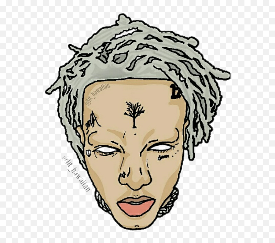 Drawing Iloveitwhentheyrun Clip Art - Xxxtentacion Grey Hair No Eyebrows Png,Xxxtentacion Png