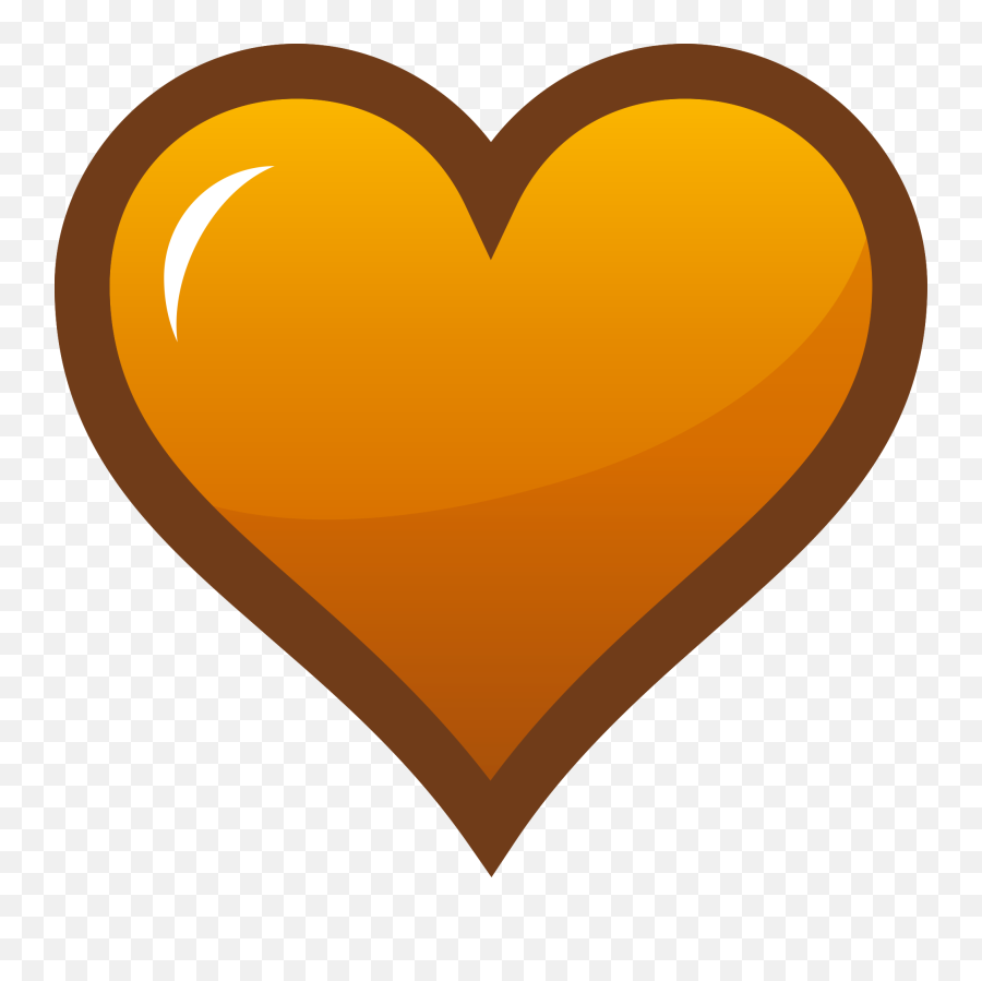 Orange Heart Icon Clip Art - Vector Clip Art Orange Heart Png Icon,Cartoon Heart Png