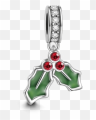 Holly Leaves Charm - Christmas Charms Solid png