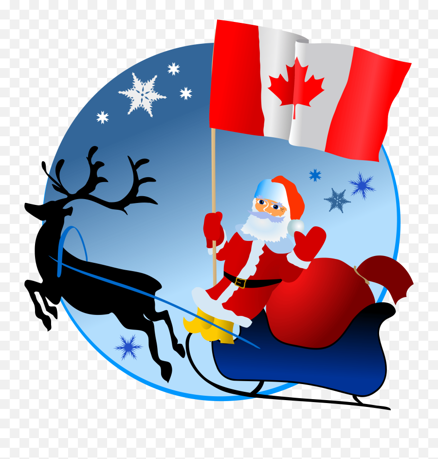 Santa With Canadian Flag - Merry Christmas From South Africa Merry Christmas Colombia Png,Canadian Flag Transparent