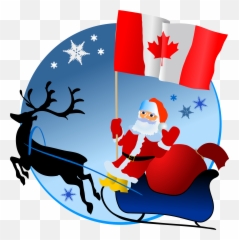 Santa With Canadian Flag - Merry Christmas From South Africa Colombia png