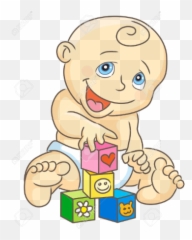 Baby Playing With Blocks - Clipart Toys png