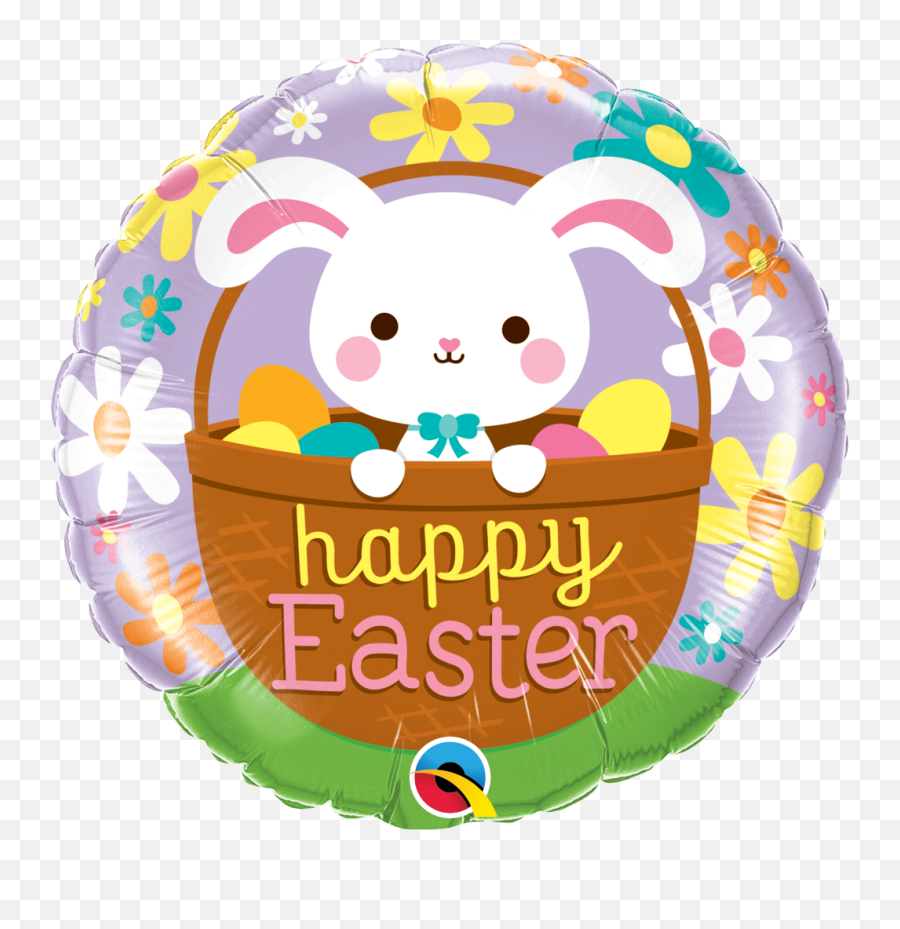 18 Round Foil Happy Easter Bunny 55827 - Each Pkgd Qualatex Australia Kung Fu Panda 2 Png,Happy Easter Transparent