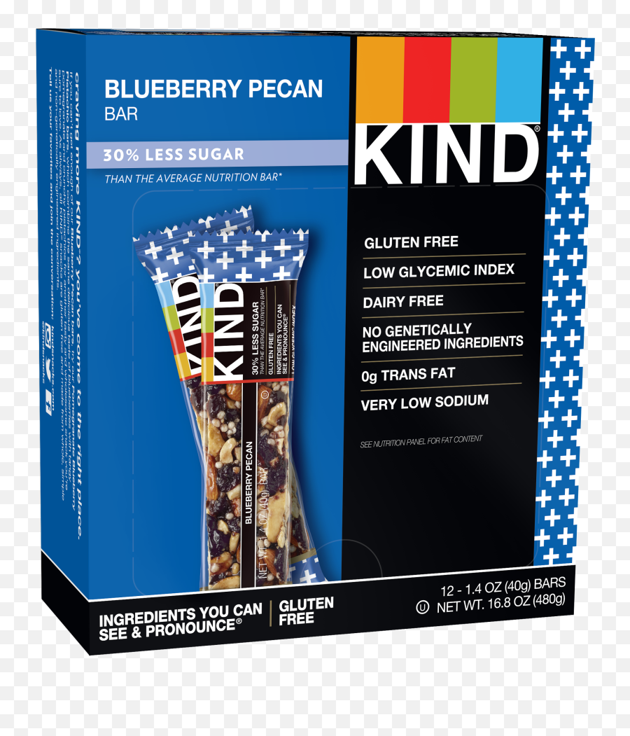 Kind Bars Blueberry Almond Pecan Gluten Free 14oz 12 Snack - Walmartcom Dark Chocolate Cherry Kind Bars Png,Blueberry Text Icon