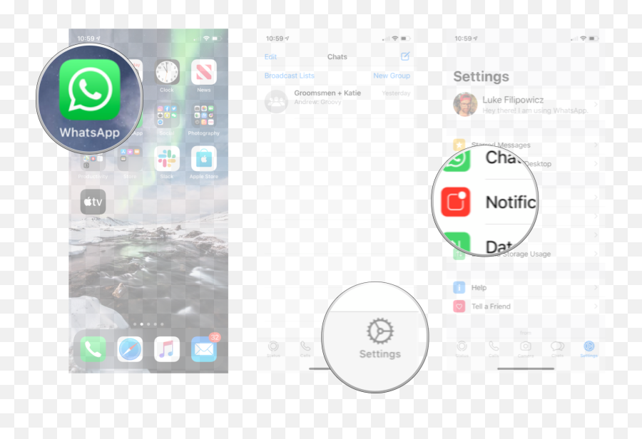 How To Customize Whatsapp Notifications For Ios Imore - Airdrop On Ipad Not Working Png,Iphone Call Png