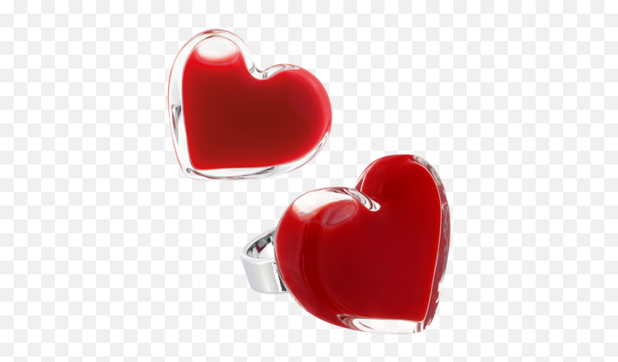 Glass Ring - Coeur Medium Milk Red Pylones Heart Png,Red Ring Png
