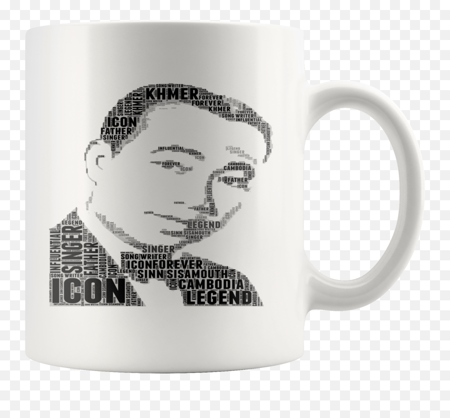 Sinn Sisamouth Text Art Coffee Mug - Magic Mug Png,Khmer Icon