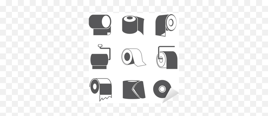 Sticker Toilet Paper Roll Icons - Pixersus Toilet Wall Icons Png,Paper Icon Vector