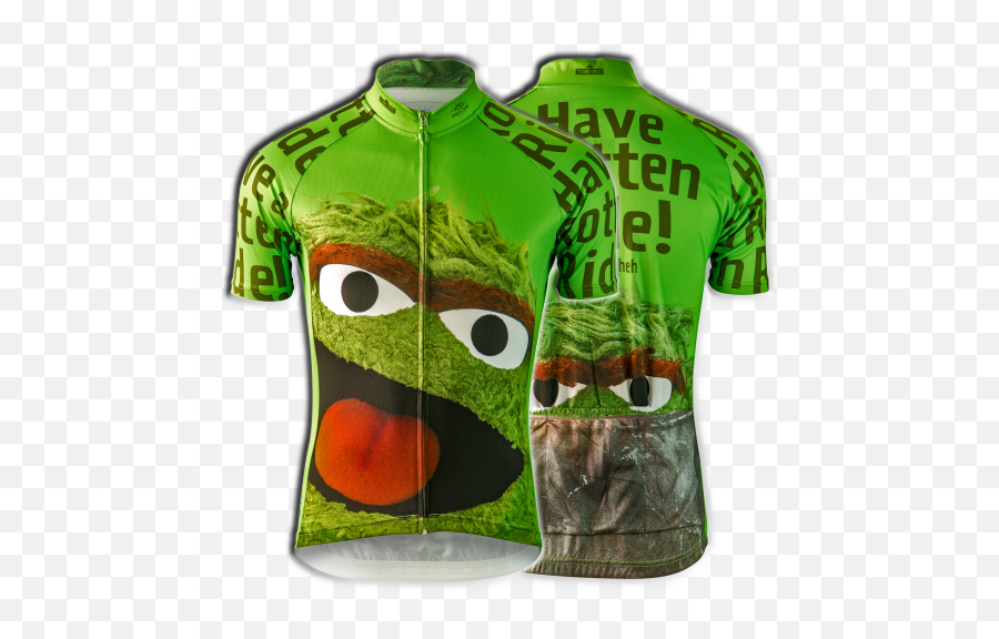 Grouch Sesame Street Cycling Jersey - Cookie Monster Cycling Jersey Png,Oscar The Grouch Png