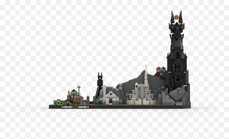 Download Lego Lotr Skyline Model - Castle Png Image With No Lord Of The Rings Lego Skyline,Black Model Png