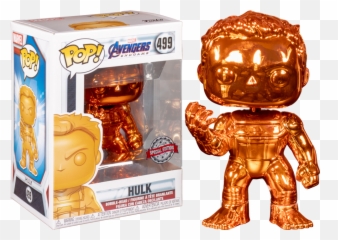 Marvel Avengers End Game 4 Orange Hulk With Infinity Gauntlet Chrome Exclusive - Funko Pop Infinity Gauntlet Png,Hulk Transparent