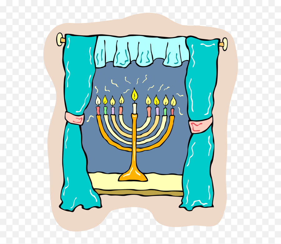 Download Vector Transparent Library Jewish Hanukkah Menorah - Menorah In The Window Clipart Png,Dreidel Png