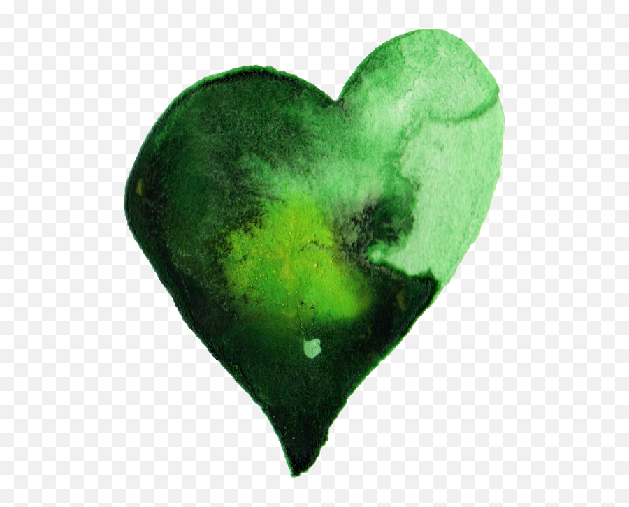 Green Heart Water Color Png - Watercolor Painting,Green Heart Png