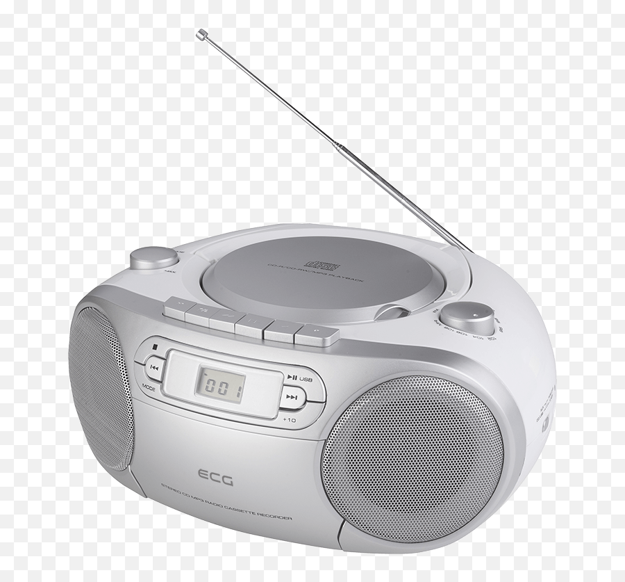 Ecg Cdr 888 Usb Silver - Cassette Tape Png,Boombox Png
