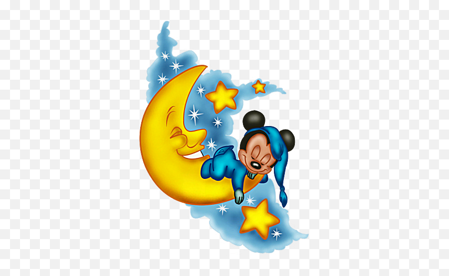 Download Baby Mickey Sleep - Mickey Sleep Png Image Sleeping Moon Clipart,Baby Mickey Png