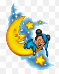 Download Baby Mickey Sleep - Mickey Sleep Png Image Sleeping Moon Clipart,Baby Mickey Png