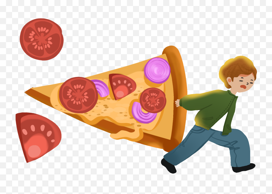 Download Hd Cartoon Hand Painted Creative Pizza Png And Psd - Portable Network Graphics,Pizza Cartoon Png
