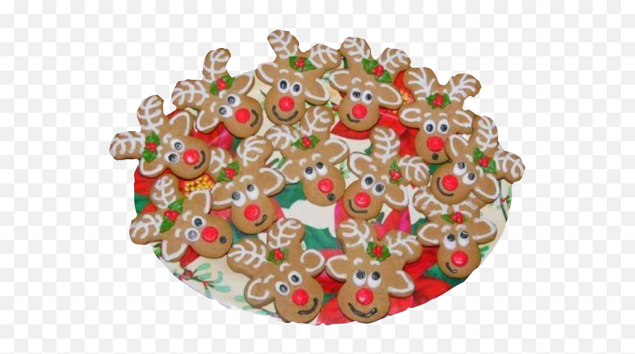 Christmas Biscuits Transparent Image - Upside Down Gingerbread Reindeer Cookies Png,Cookies Transparent Background
