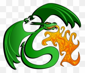 Green Dragon Breathing Orange Fire Clipart Free Download - Draw A Chinese Dragon Breathing Fire Png,Green Dragon Png
