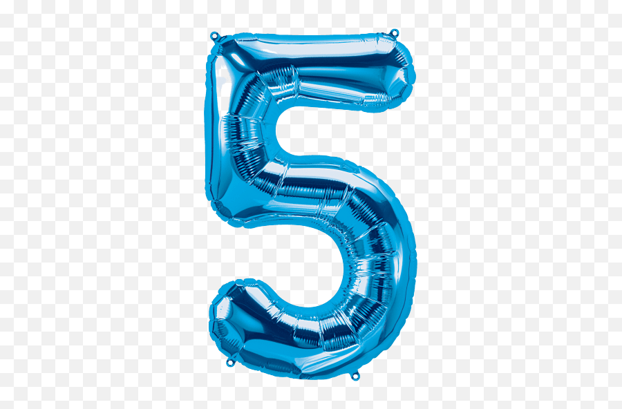 Blue Number 5 Five 34 - Blue Number 5 Balloon Png,Number 5 Png