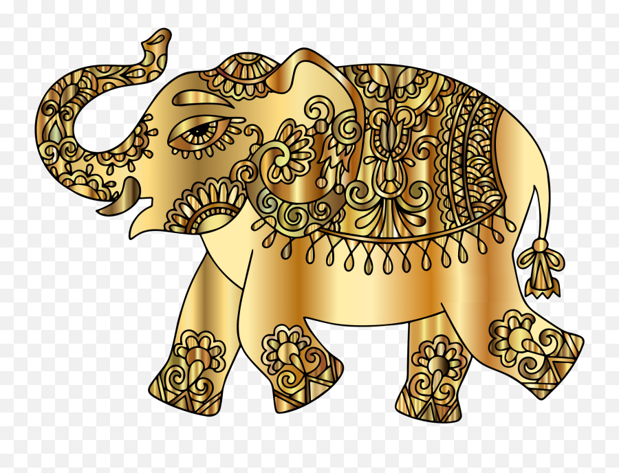 Banner Black And White Download Gold - Gold Elephant Png,Elephant Transparent Background