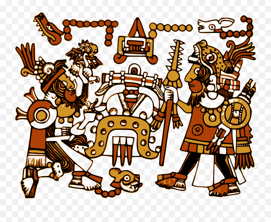 Aztec Drawings - Guacamole Aztec Png,Aztec Calendar Png