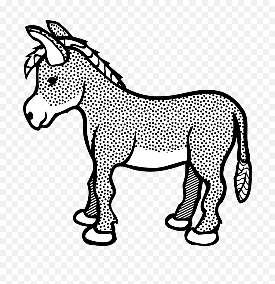 Download Hd Donkey Horse Drawing Shrek Mule - Clip Art Of Donkey Black And White Png,Donkey Shrek Png