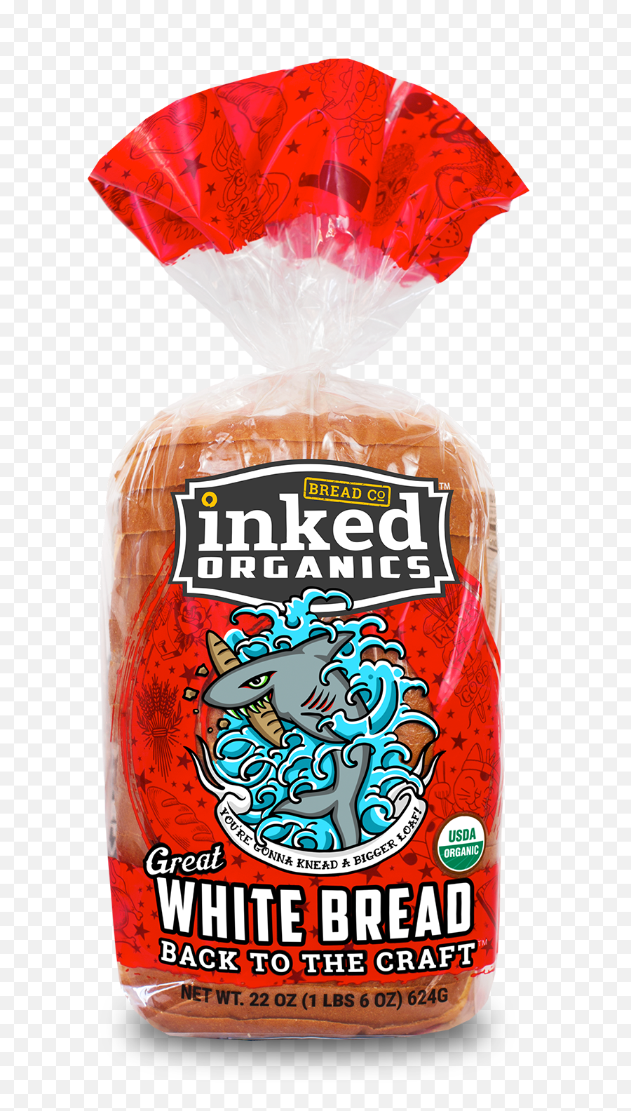 Inked Organics Great White Bread - Bread Png,White Bread Png