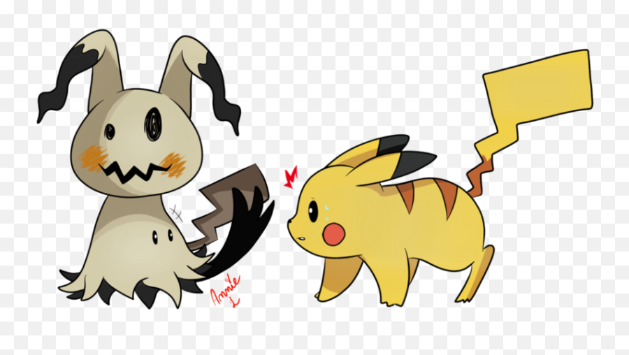 Mimikyu Meets Pikachu - Pikachu Meets Mimikyu Png,Mimikyu Png