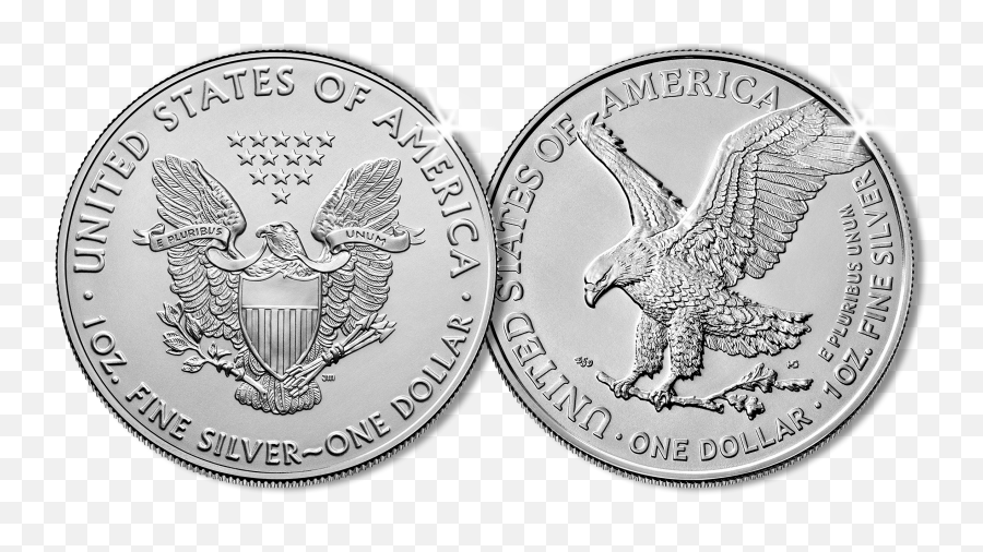 The 35th Anniversary Of Us Eagle Two Coin Silver Set - Silver Coin American Eagle 2021 Png,Medal Icon Set