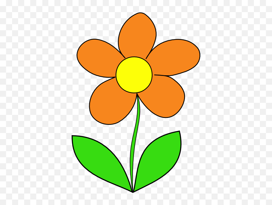 Orange Flower Clipart Free Download Clip Art - Webcomicmsnet Cartoon Picture Of A Flower Png,Orange Flowers Png