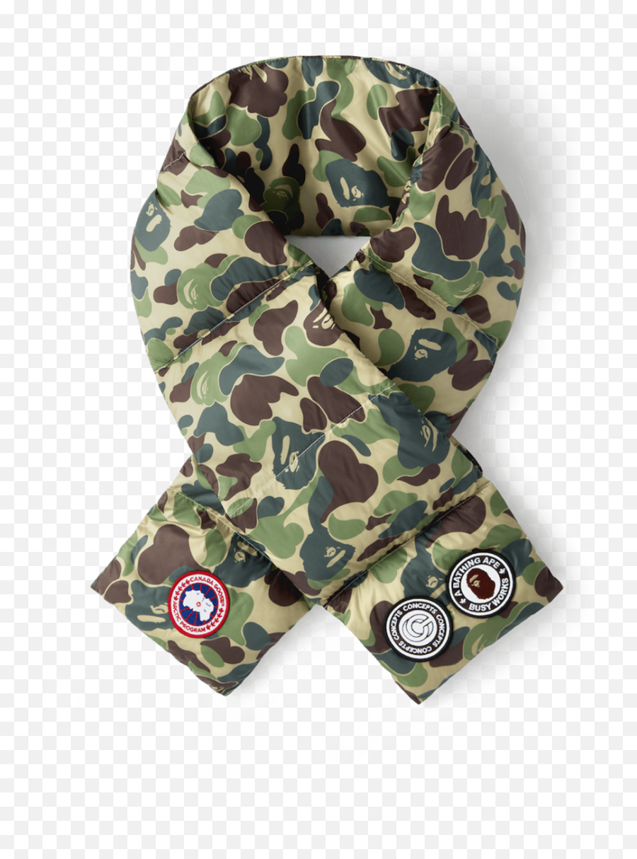 Bape And Concepts Link With Canada Goose - Bape Canada Goose Scarf Png,Icon Camo Vest