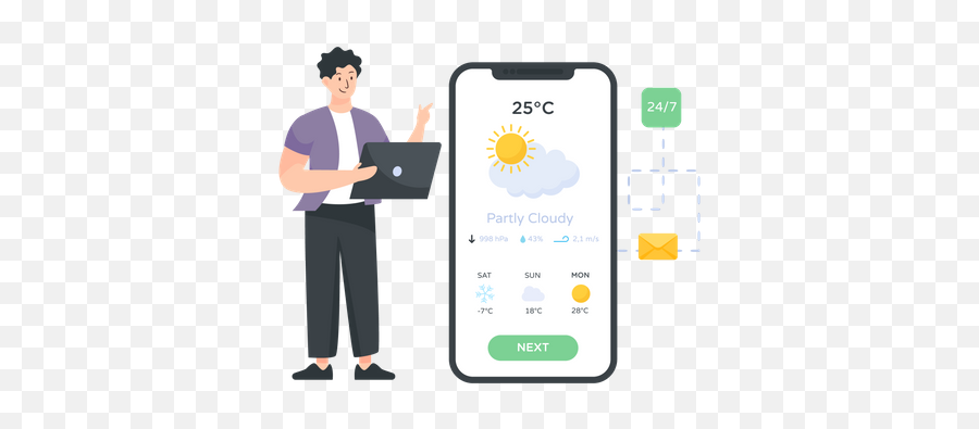 Weather App Icon - Download In Flat Style Weather App Vector Png,Ios 7 Weather Icon