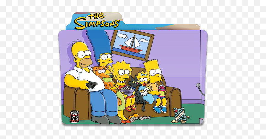 The Simpsons Film Popcorn Folder Folders Free Icon - Original Simpsons Couch Gag Png,Film Folder Icon