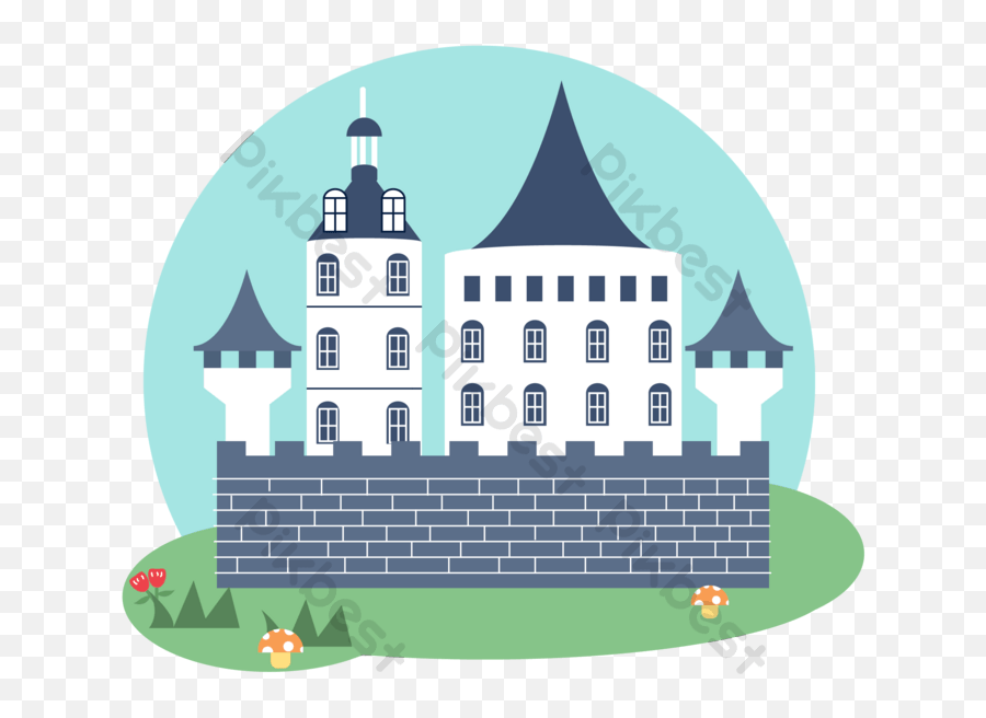 Cartoon Castle Meadow Png Images Ai Free Download - Pikbest Medieval Architecture,Castle Icon Vector
