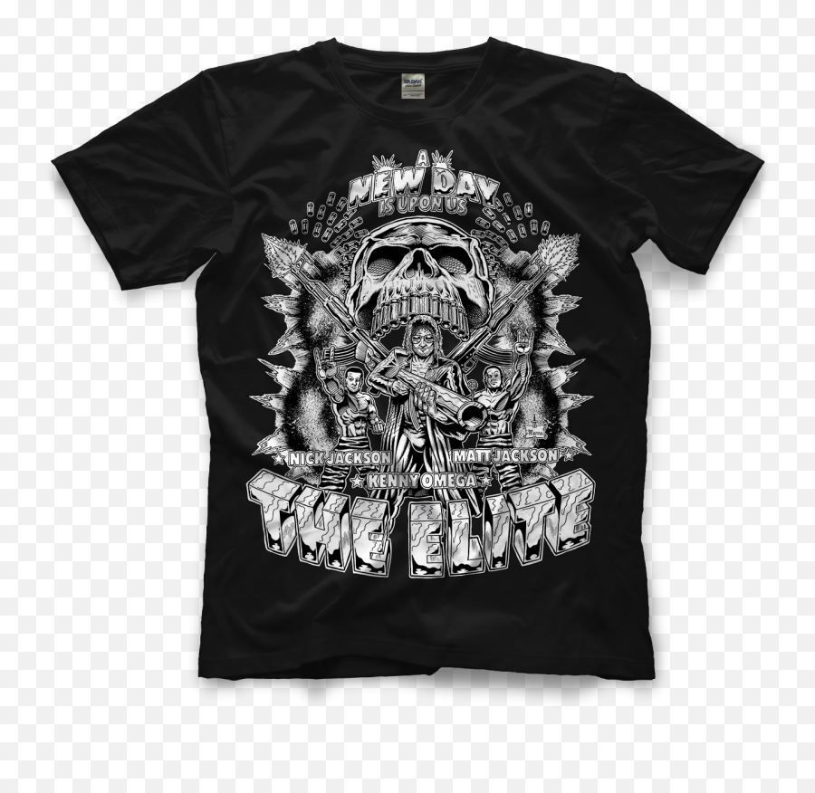 Download Hd The Elite T Shirt Design Slayer Black And All Wrestling Artwork Png White - shirt Png