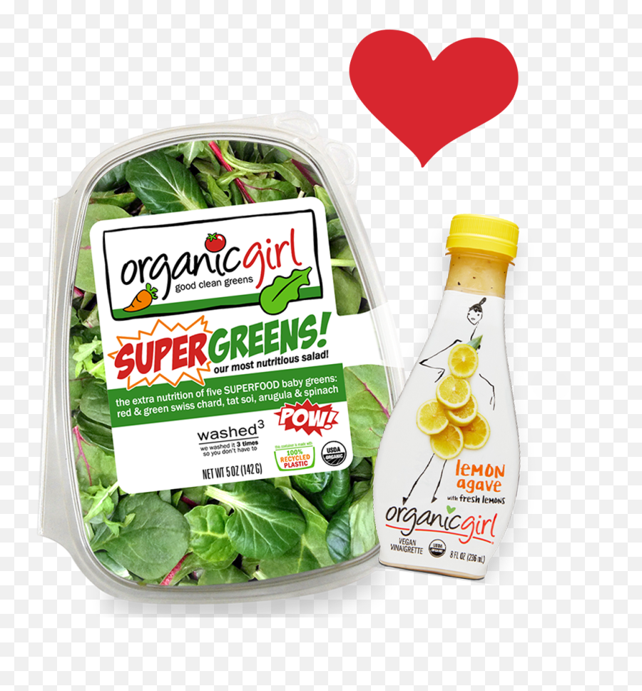 Organicgirl Fresh Organic Packaged Salads And Salad Dressings - Organic Girl Super Greens Png,Icon Girl We Heart