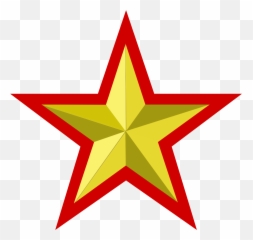 Golden Star With Red Border - New Economic Policy Symbol png